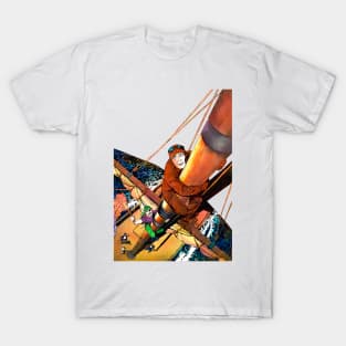 Pirate Ship Forbidden Worlds Stores of Strange Adventure Retro Vintage Comic Book T-Shirt